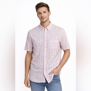 Marine Layer Men’s Coral Palm Tree Button Down Size Medium